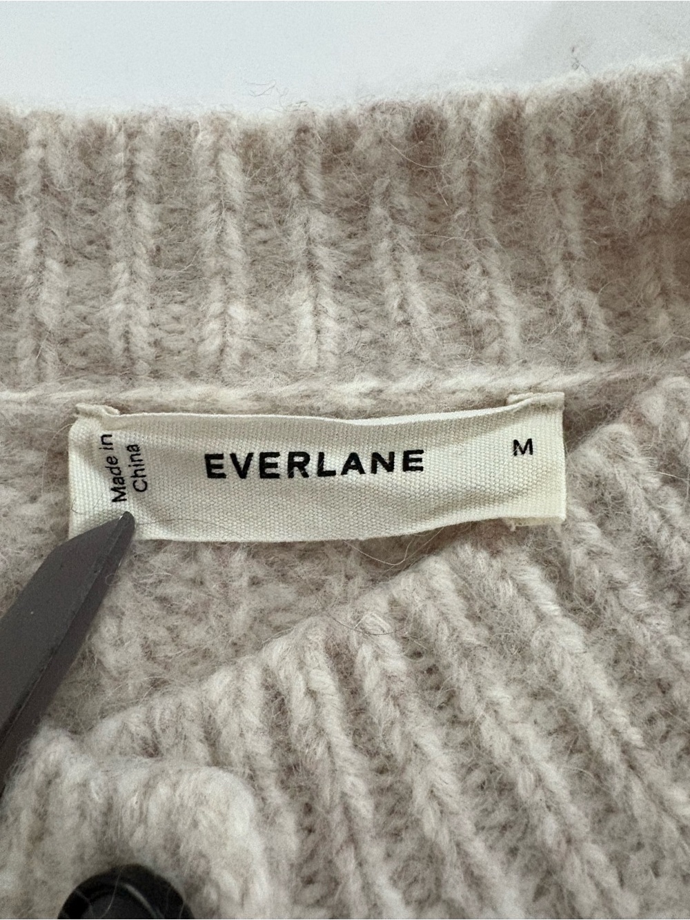 Everlane Fisherman Cardigan Heathered Oak Women M Alpaca Wool Quiet Luxury - Picture 6 of 12
